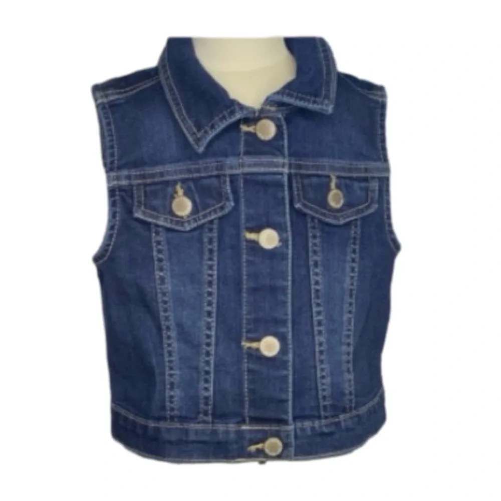 Cat & Jack Denim Jean Vest. Size 5t. Great Condition. Blue Denim Staple Basic